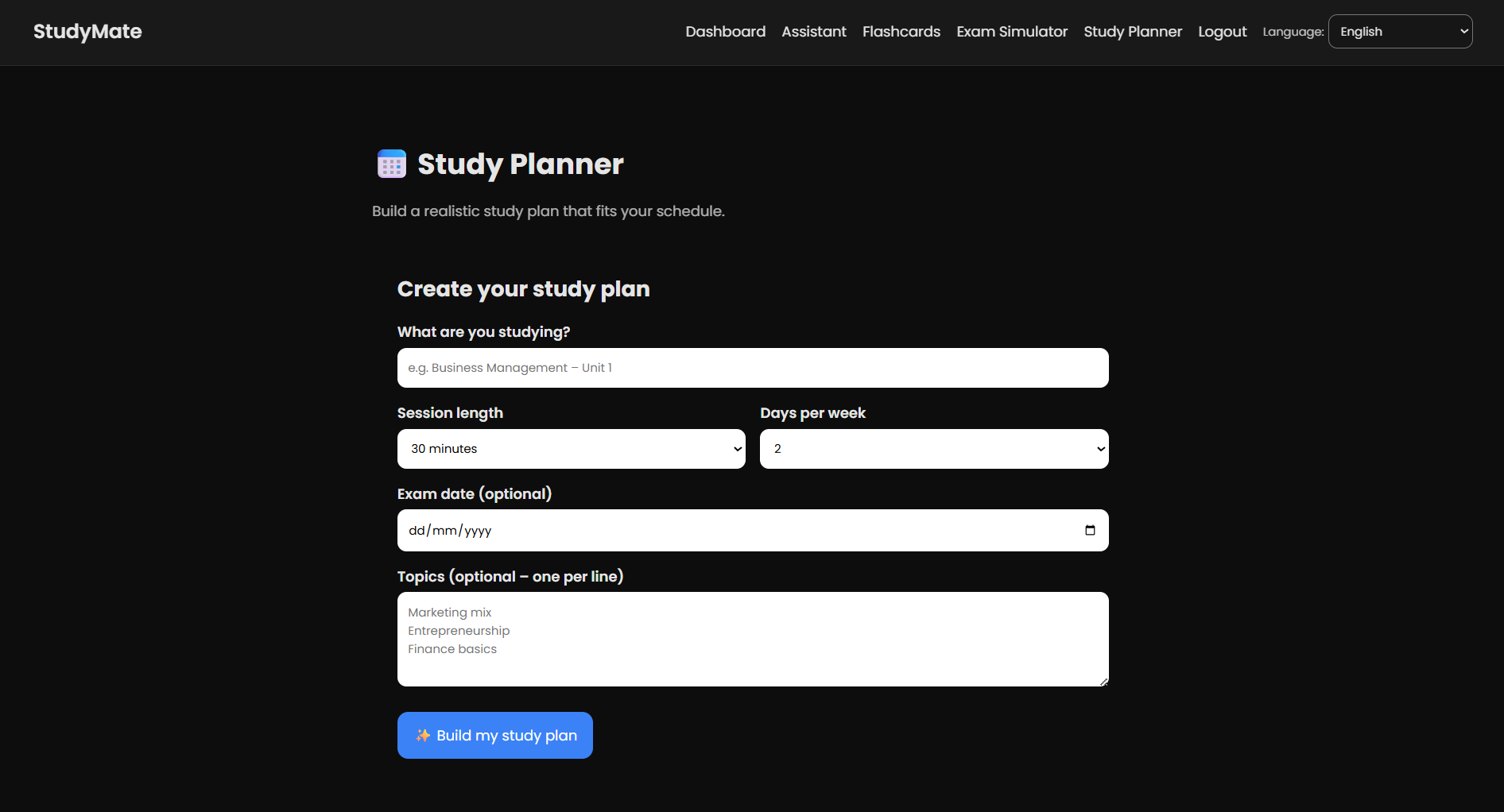 StudyMate screenshot
